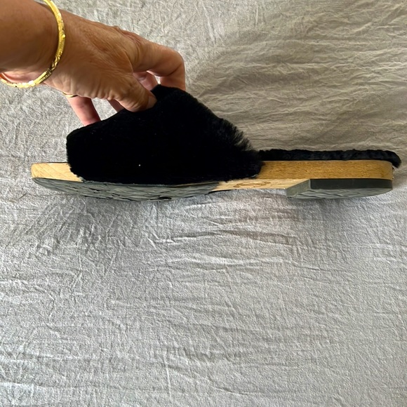 fur sandals very comfortable in black - Picture 6 of 7